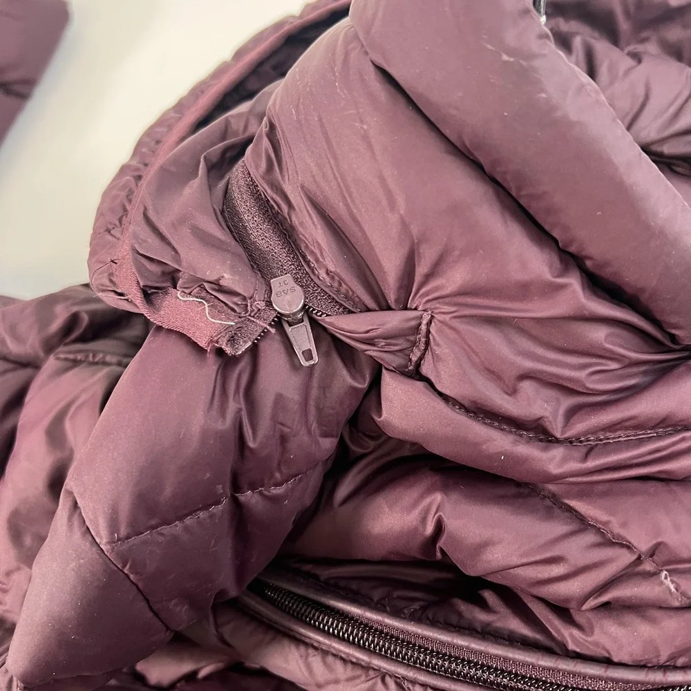 Michael Michael Kors Jacket Womens Small Purple Hooded Packable Down Puffer Coat